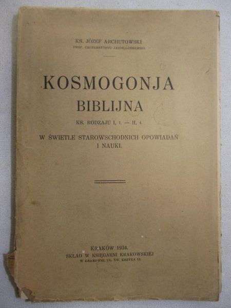 Kosmogonja Biblijna, 1934 r.