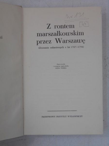 Z rontem marszałkowskim przez Warszawę