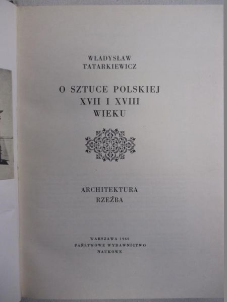 O sztuce polskiej XVII i XVIII wieku
