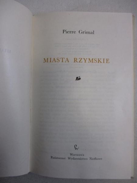 Grimal Pierre - Miasta rzymskie