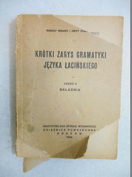 Krótki zarys gramatyki języka łacińskiego, 1946 r.