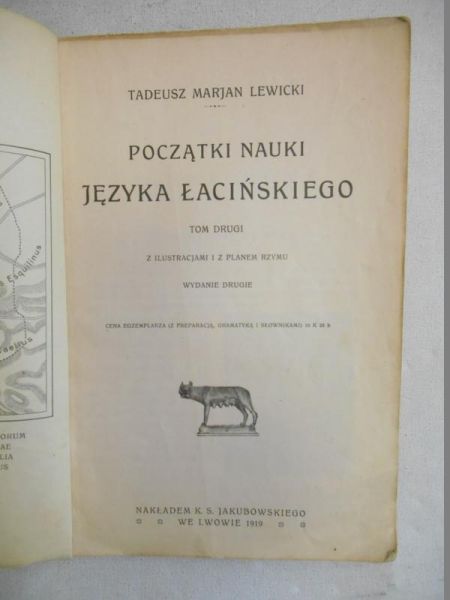 Lewicki Tadeusz - Początki nauki języka łacińskiego, Tom II, 1919 r.