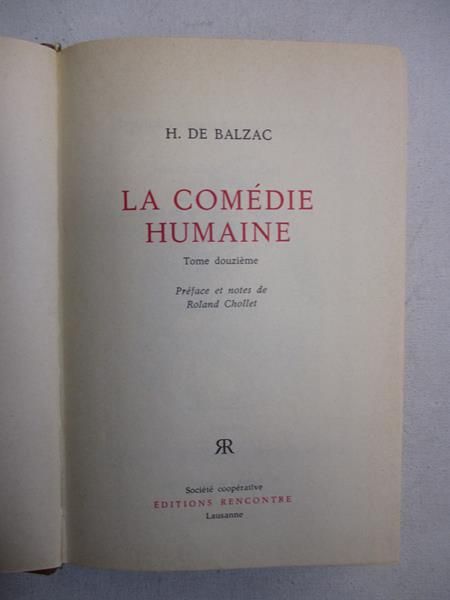 De Balzac Honore - La Comedie Humaine, t. XII