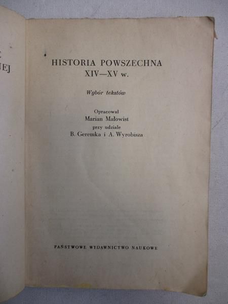 Historia powszechna XIV-XV wieku