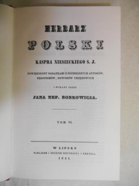 Herbarz polski T. I-X Reprint z 1839 r.