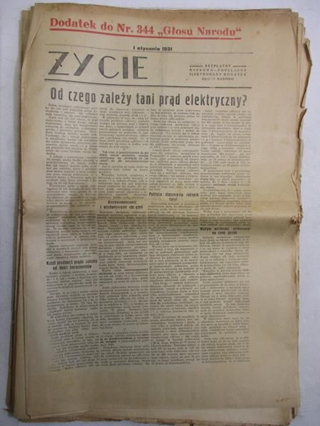 Życie – dodatek do Głosu Narodu - Zestaw 10 numerów, 1931 r.