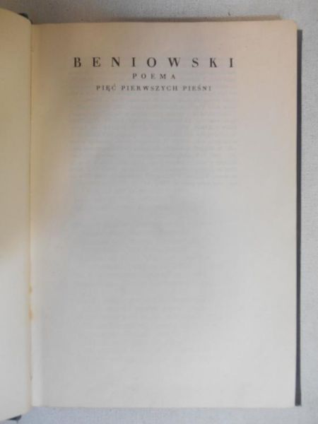 Beniowski, 1931 r.