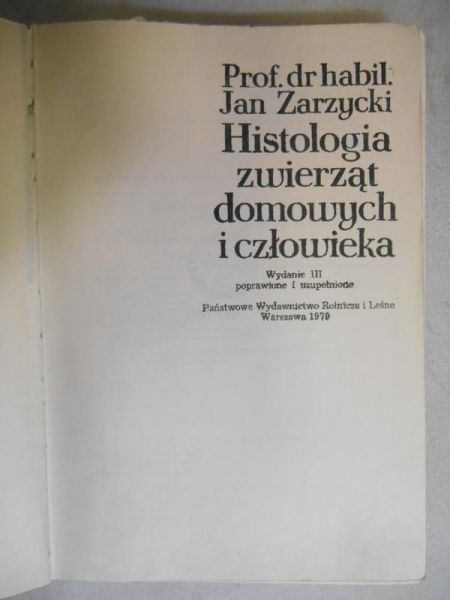 Histologia zwierząt domowych i człowieka