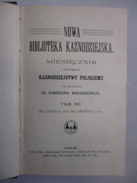Nowa Biblioteka Kaznodziejska 1914 r. Tom XVI