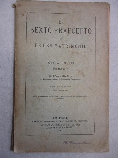 De sexto praecepto et de usu matrimonii, 1910 r.