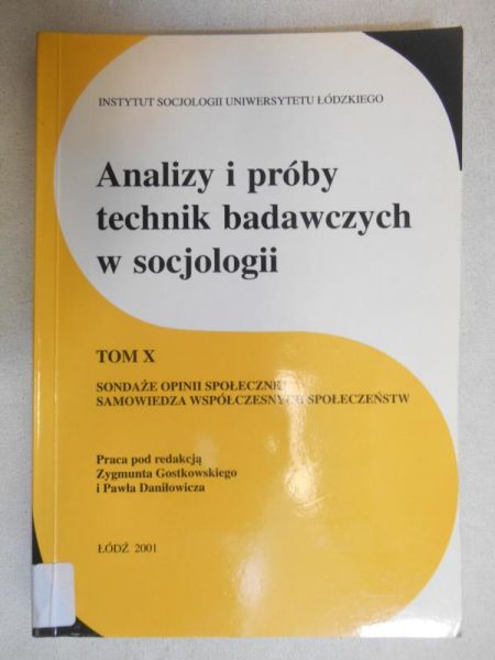 Analizy i próby technik badawczych w socjologii