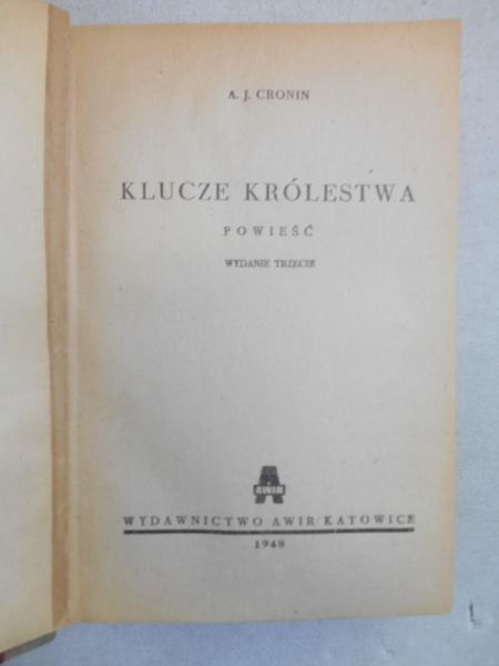Cronin A.J. - Klucze królestwa, 1948 r.