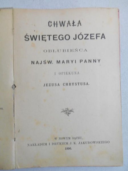 Chwała świętego Józefa, 1896 r.