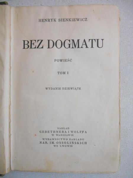 Bez dogmatu, 1928 r.