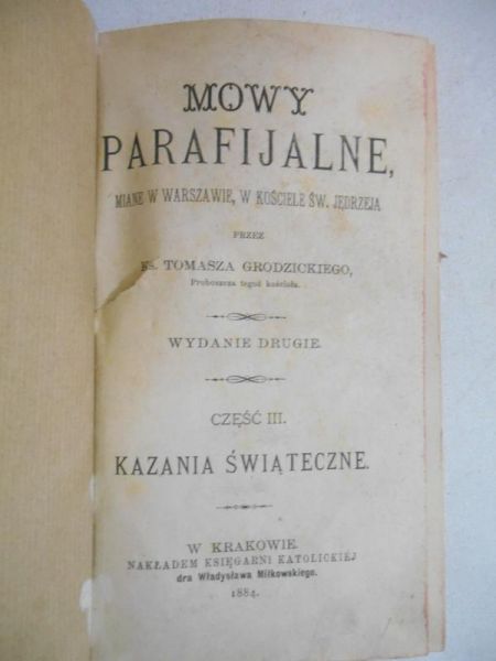 Mowy parafialne,1884r.