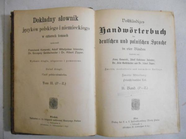 Dokładny słownik języka polskiego i niemieckiego. Tom II, 1913 r.