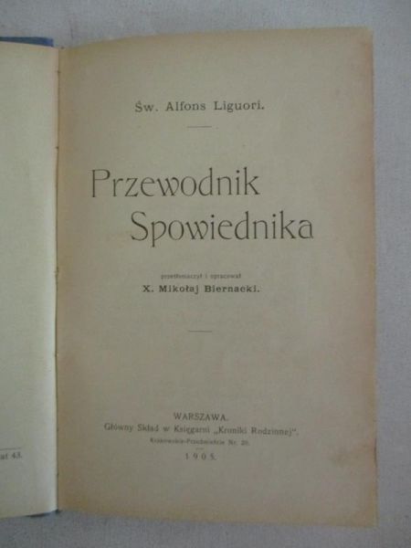Przewodnik spowiednika, 1905 r.