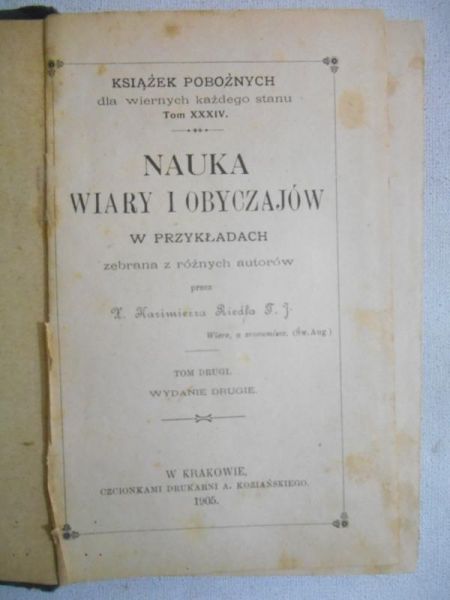 Nauka wiary i obyczajów w przykładach, 1905