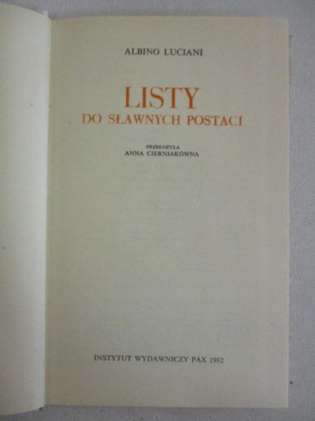 Luciani Albino - Listy do sławnych postaci