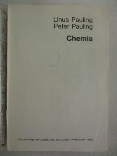 Pauling Linus - Chemia