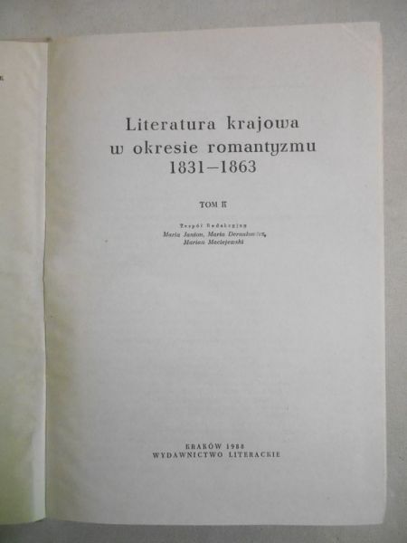 Janion Maria (red.) - Literatura krajowa w okresie romantyzmu
