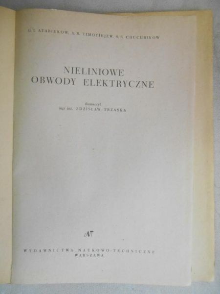 Atabiekow G. I. - Nieliniowe obwody elektryczne