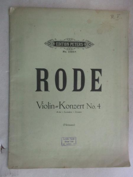 Violin Konzert No. 4. Kreutzer. Rode. Viotti