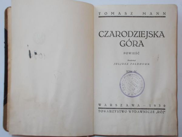 Czarodziejska góra, tom IV, 1930 r.
