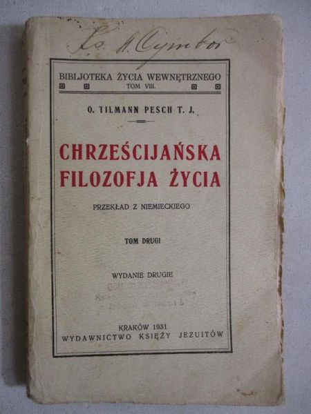 Tilman - Chrześcijańska filozofia życia, Tom II, 1931 r.