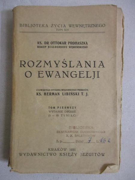 Rozmyślania o Ewangelji, Tom I, 1931 r.
