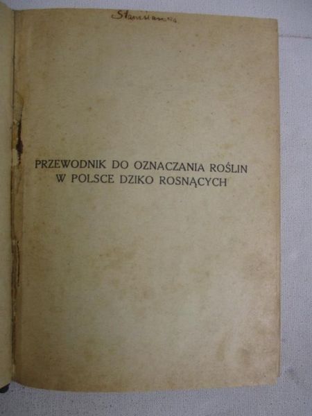 Przewodnik do oznaczania roślin, 1923 r.