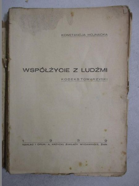 Współżycie z ludźmi, 1939 r.