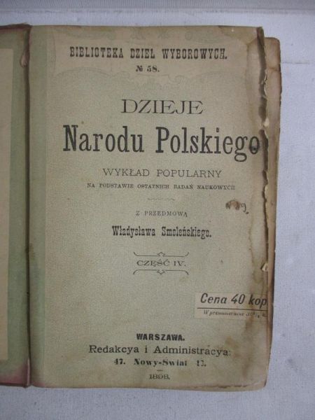 Dzieje Narodu Polskiego, Część IV, 1898 r.