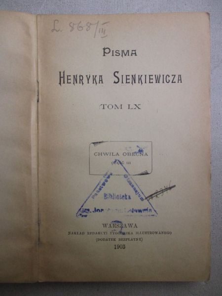 Pisma, tom LX, 1903 r.