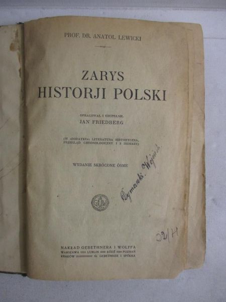 Lewicki Anatol - Zarys Historji Polski, 1920 r.