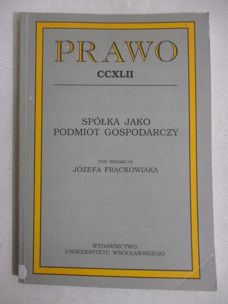Spółka jako podmiot gospodarczy