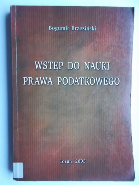 Wstęp do nauki prawa podatkowego