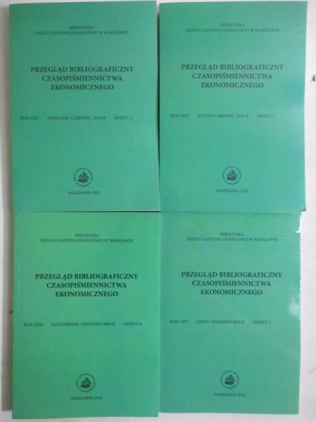 Przegląd bibliograficzny czasopiśmiennictwa ekonomicznego, 4 numery