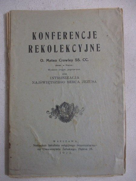 Crawley Mateo - Konferencje rekolekcyjne, 1923r.