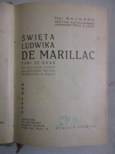 Święta Ludwika De Marillac, 1934r.