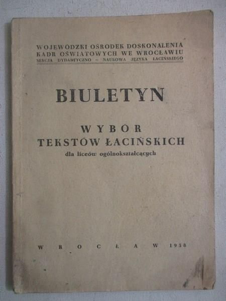 Burakowski Antoni- Wybór tekstów łacińskich