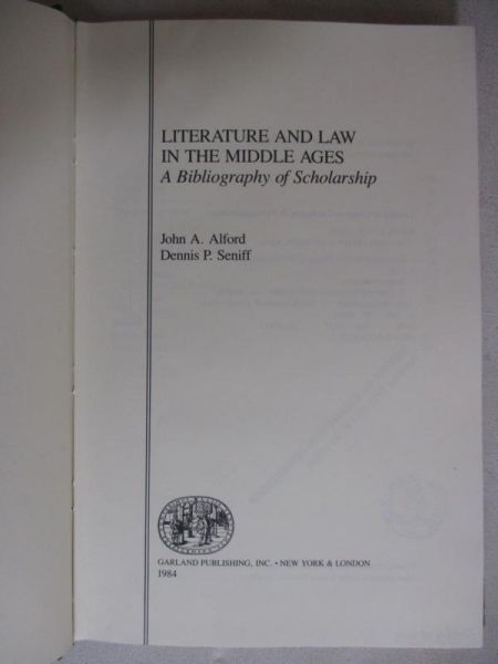 Literature and Law in the Middle Ages