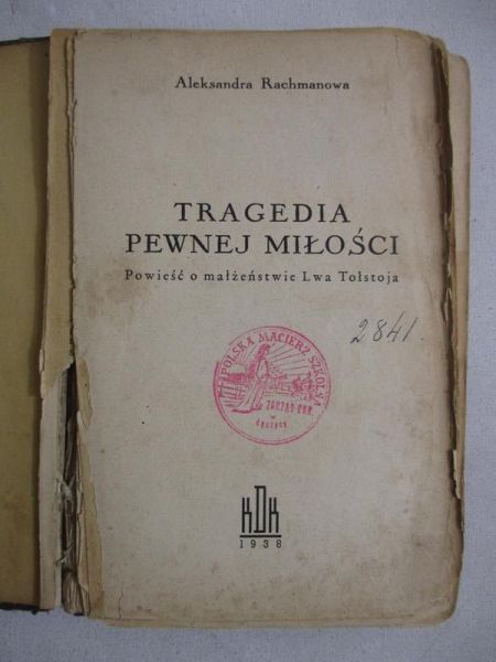 Tragedia pewnej miłości, 1938 r.