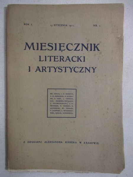 Miesięcznik literacki i artystyczny, nr 1, 1911 r.