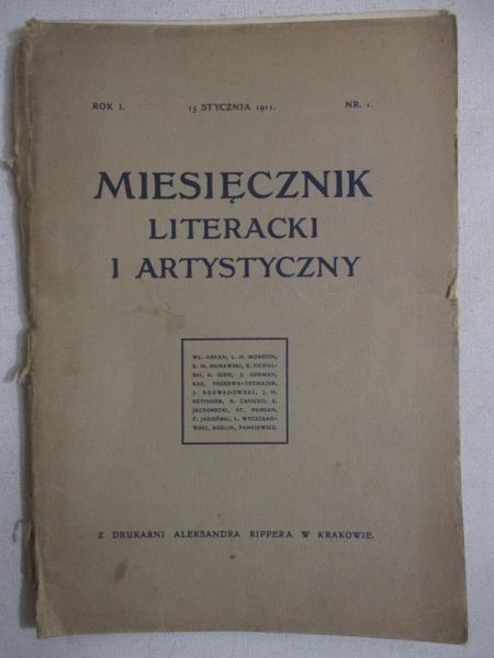 Miesięcznik literacki i artystyczny, nr 1, 1911 r.