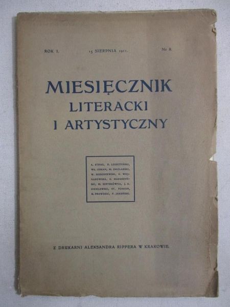 Miesięcznik literacki i artystyczny, nr 8, 1911 r.