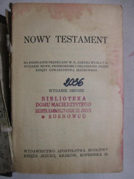 Nowy Testament, 1938 r.