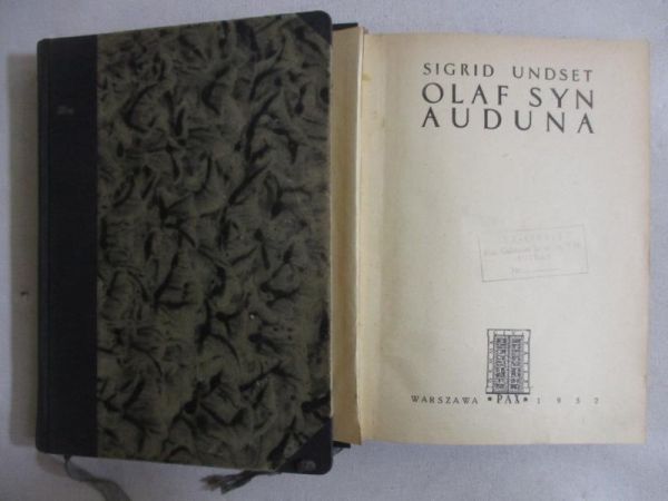 Undset Sigrid - Olaf syn Auduna, t.I-II