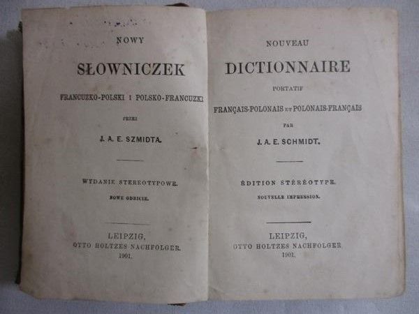 Nowy słowniczek Francuzko-Polski i Polsko-Francuzki, 1901 r.