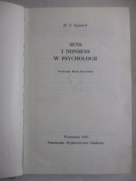 Sens i nonsens w psychologii